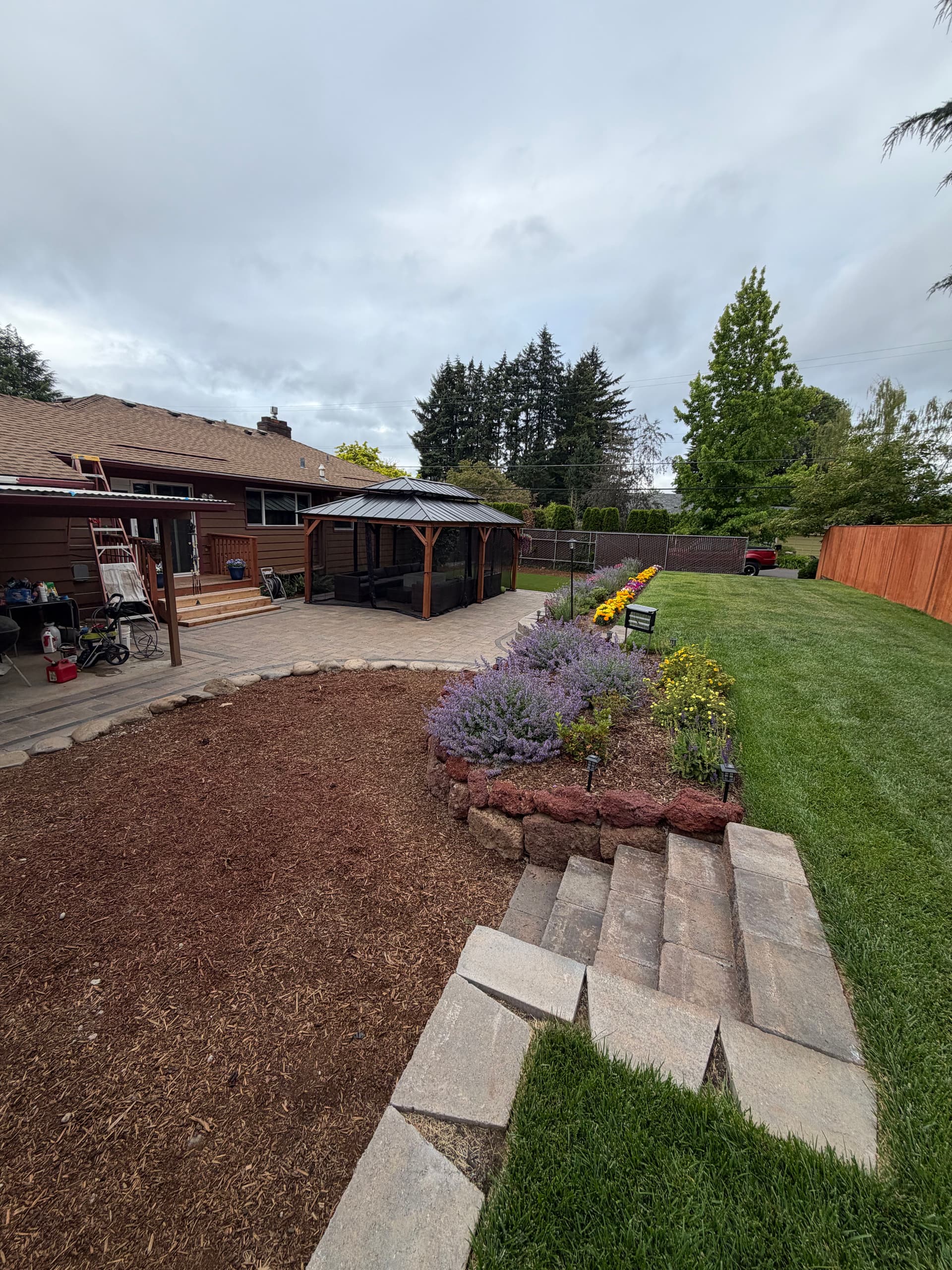 Gallery photos for Full Backyard Overhaul with Pavers, Gazebo, and Retaining Walls: Image #5