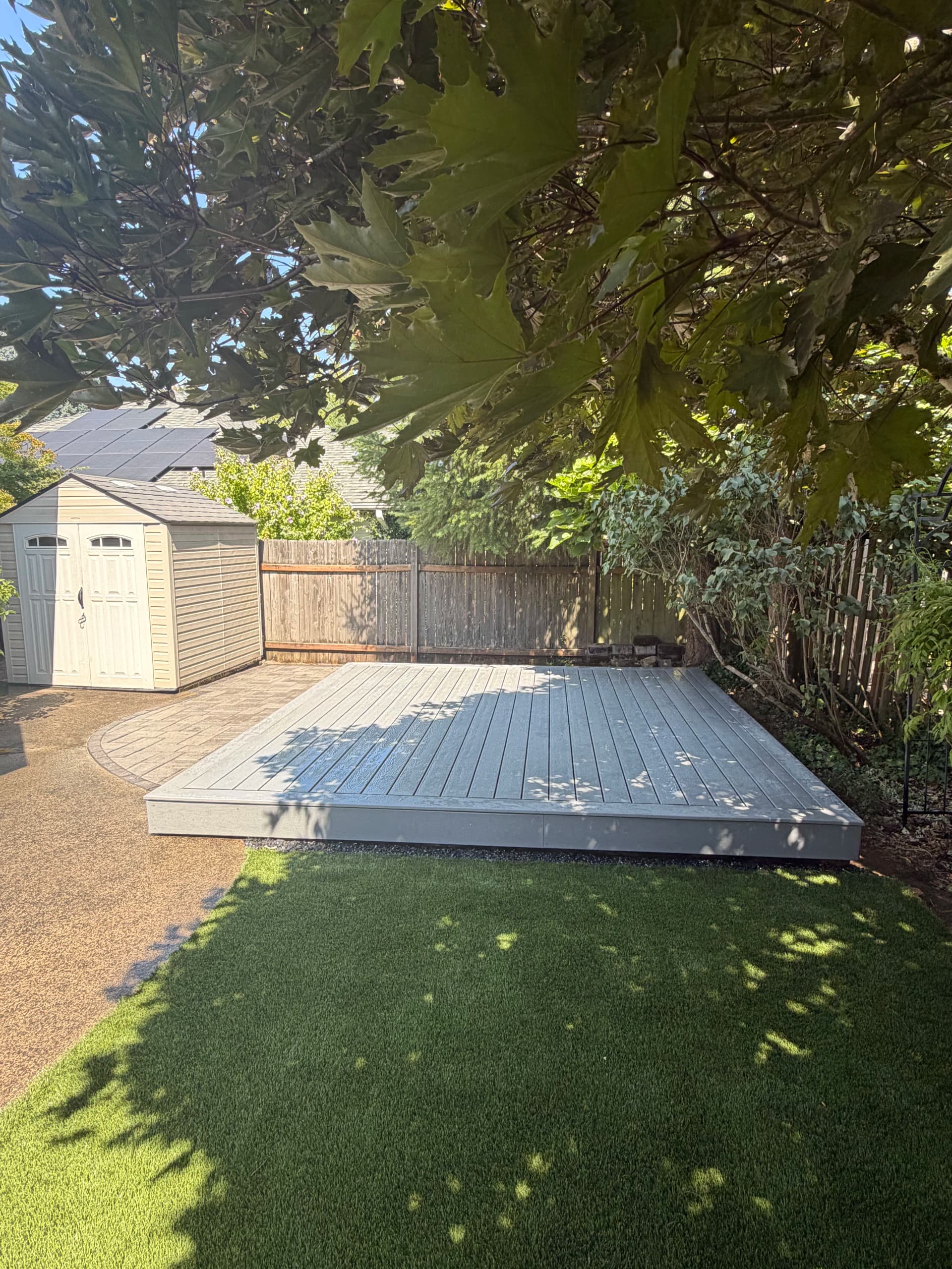 Paver Patio, Composite Deck, and Artificial Turf Backyard Build