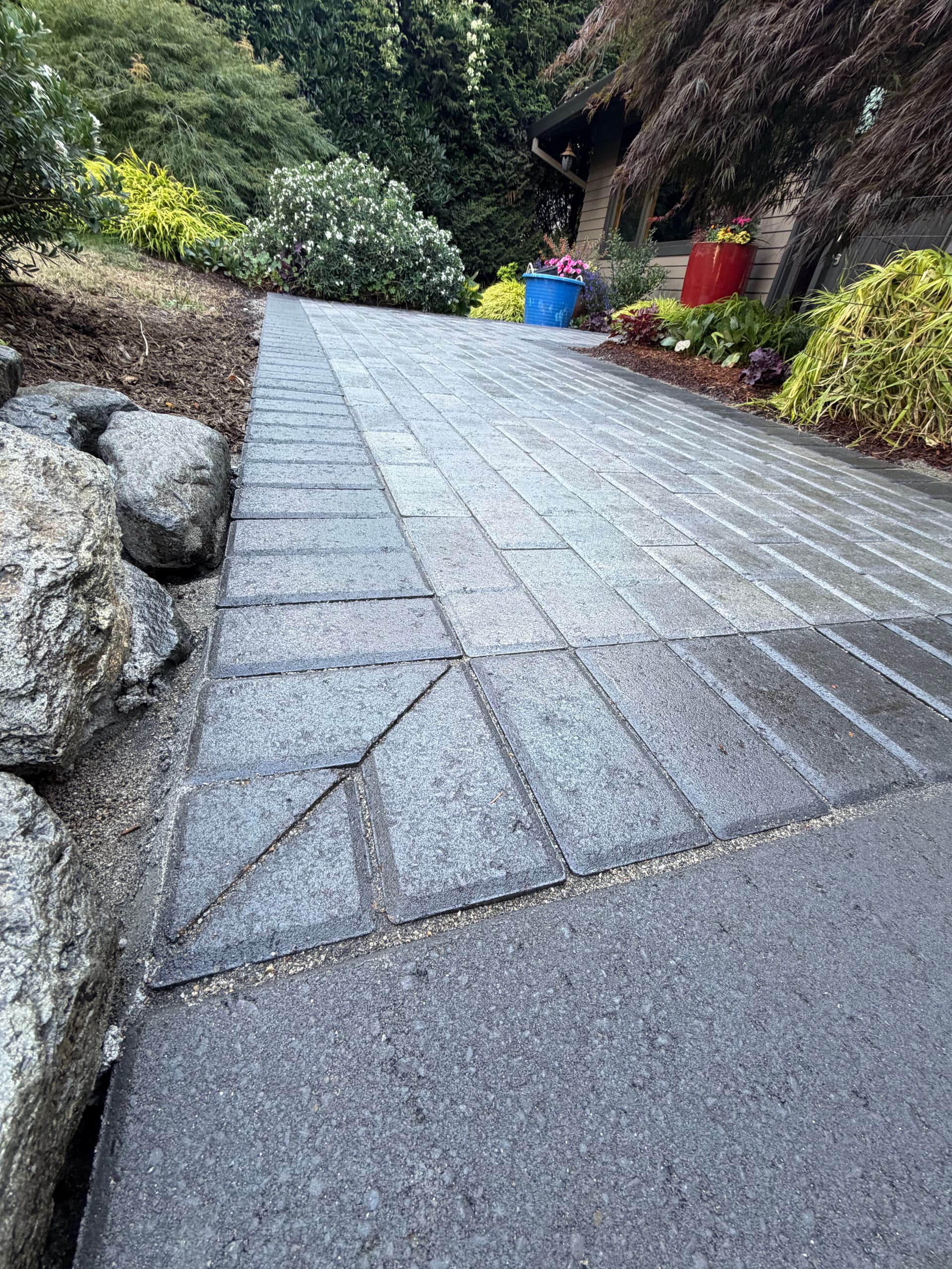 Gallery photos for Custom Paver Driveway Walkway and Steps With a Modern Finish: Image #1