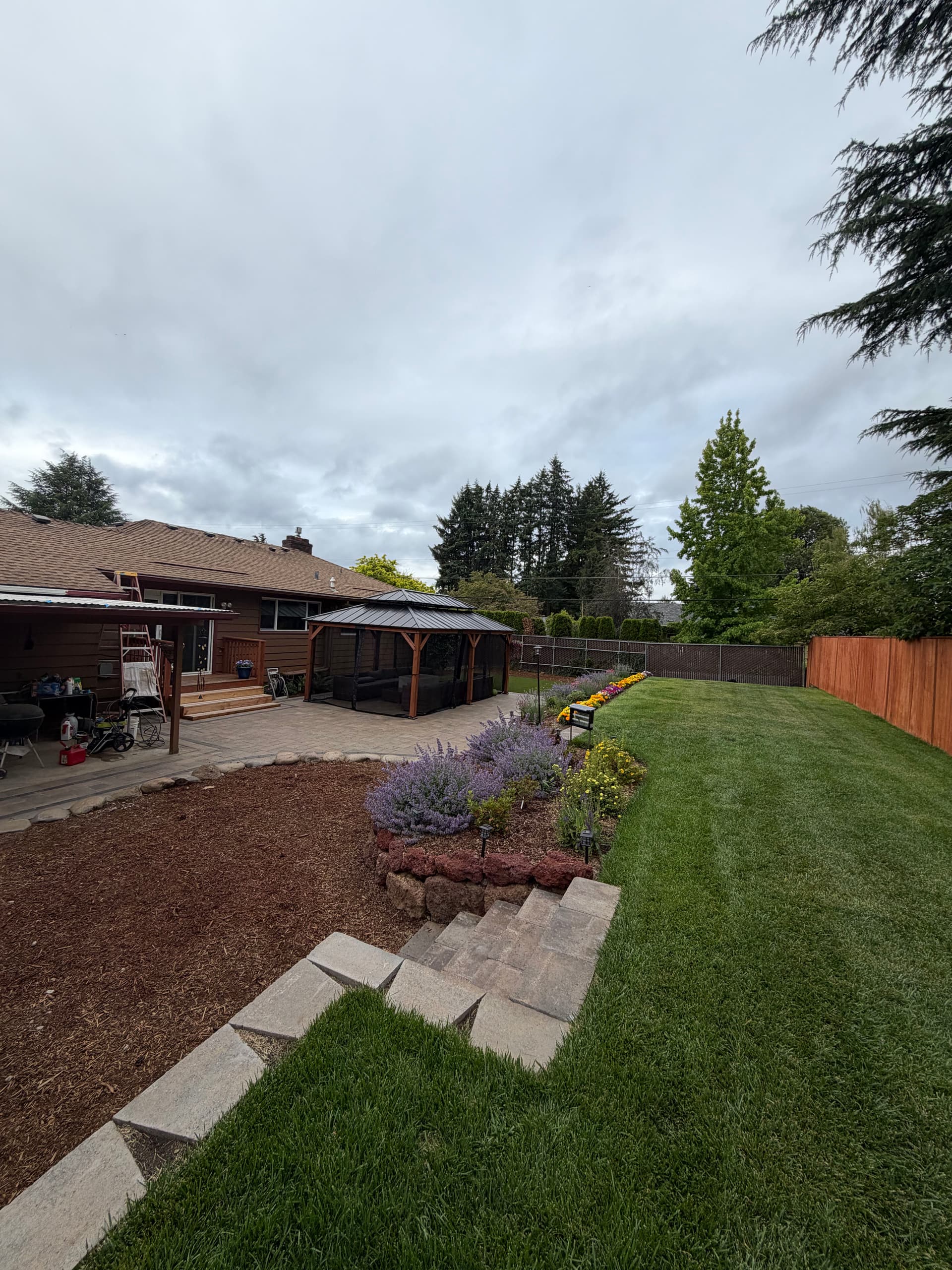 Gallery photos for Full Backyard Overhaul with Pavers, Gazebo, and Retaining Walls: Image #3