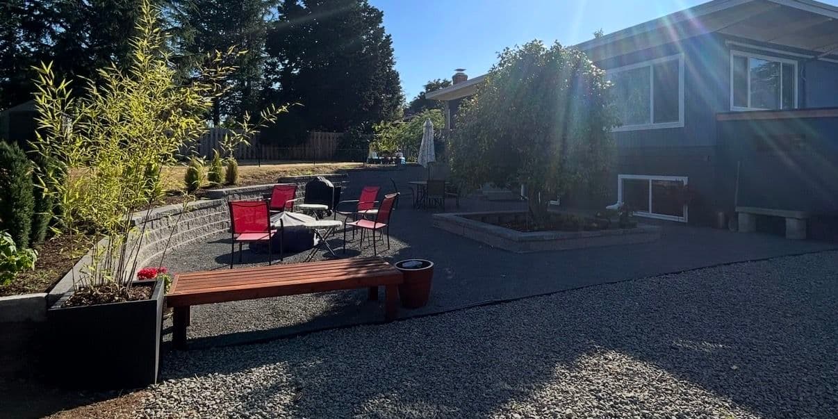 Gallery photos for Sloped Backyard Turned Into a Low-Maintenance Outdoor Living Space: Image #1