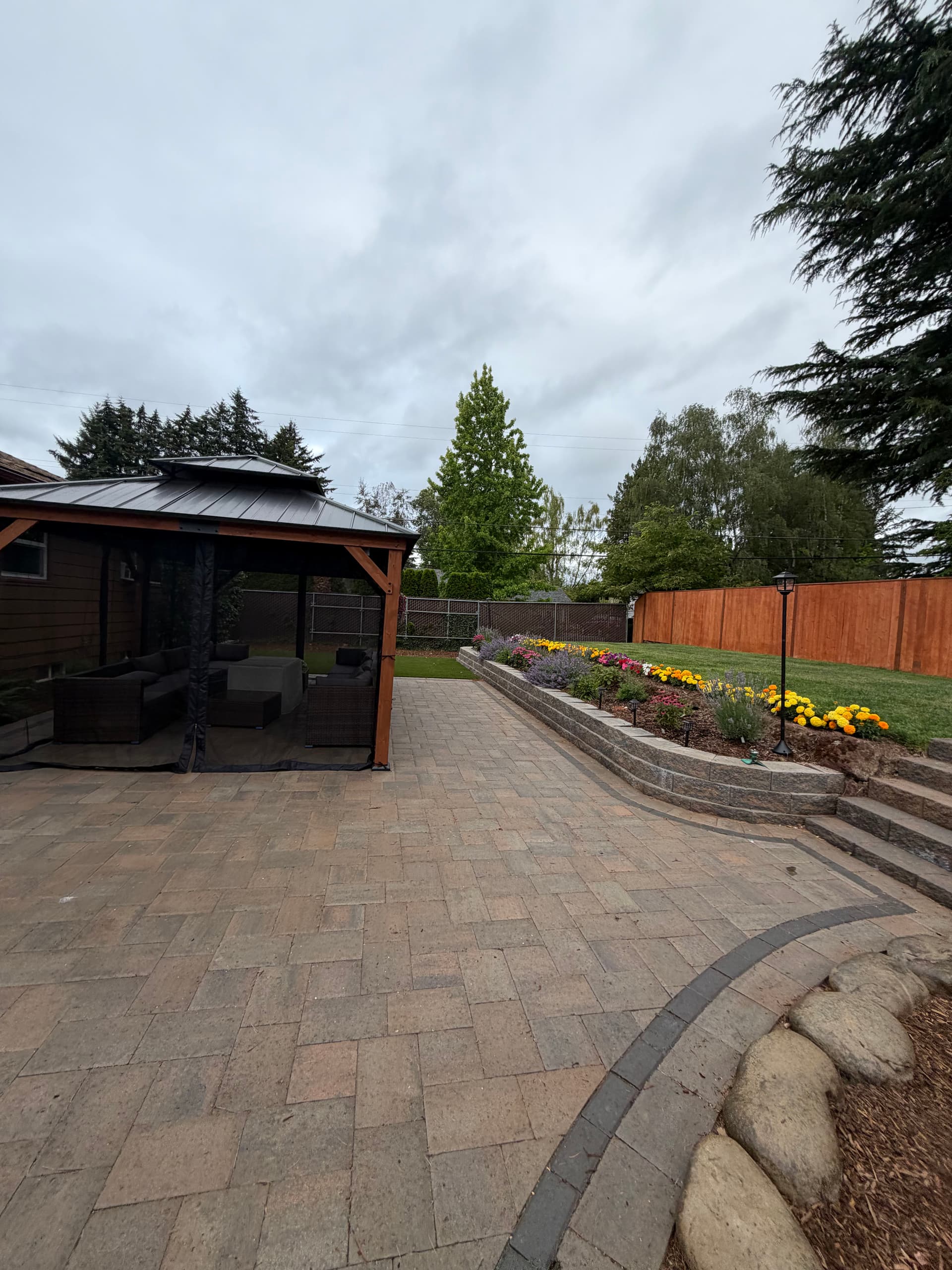 Gallery photos for Full Backyard Overhaul with Pavers, Gazebo, and Retaining Walls: Image #1