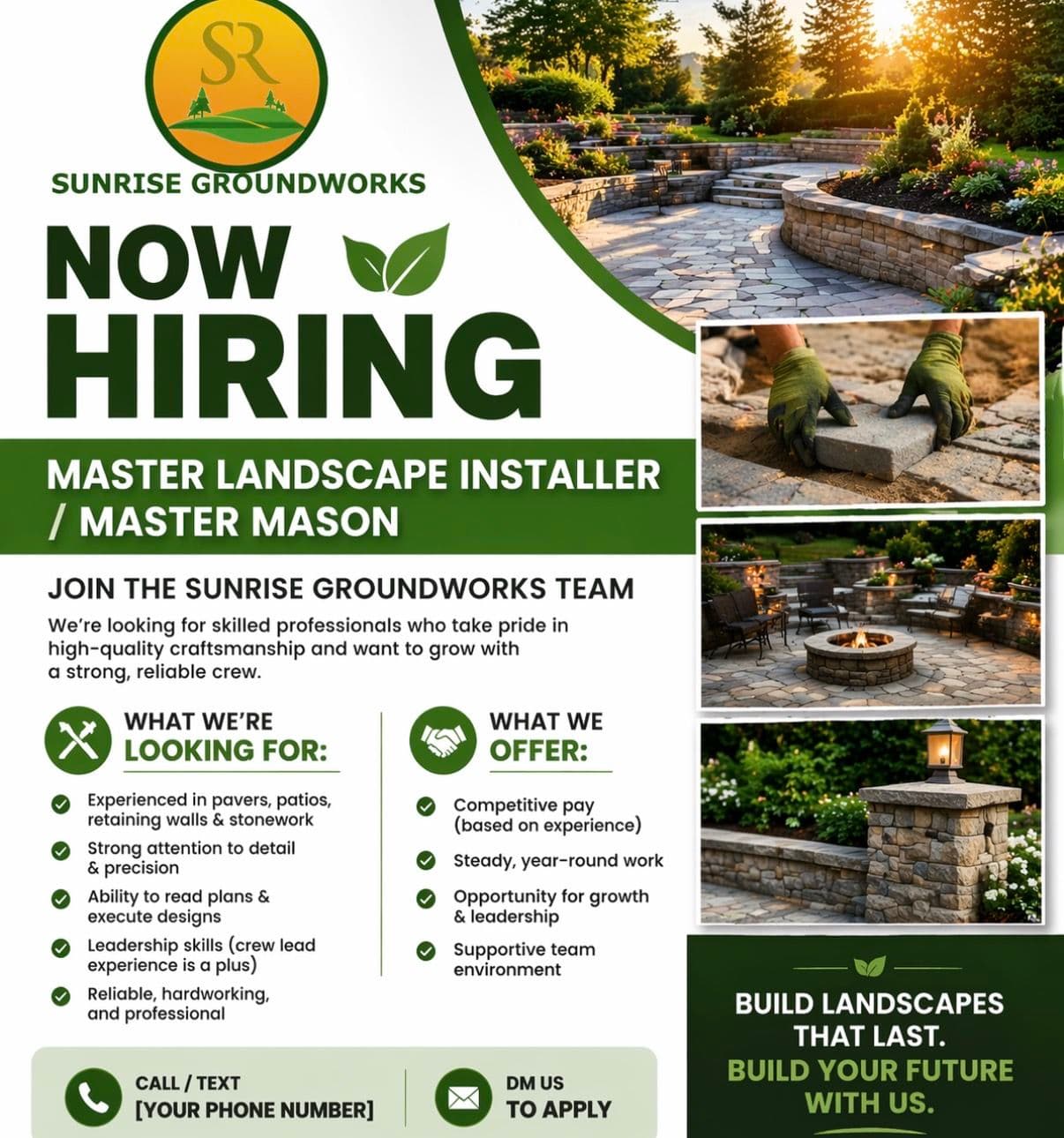 Project We're Hiring a Master Landscape Installer and Mason image