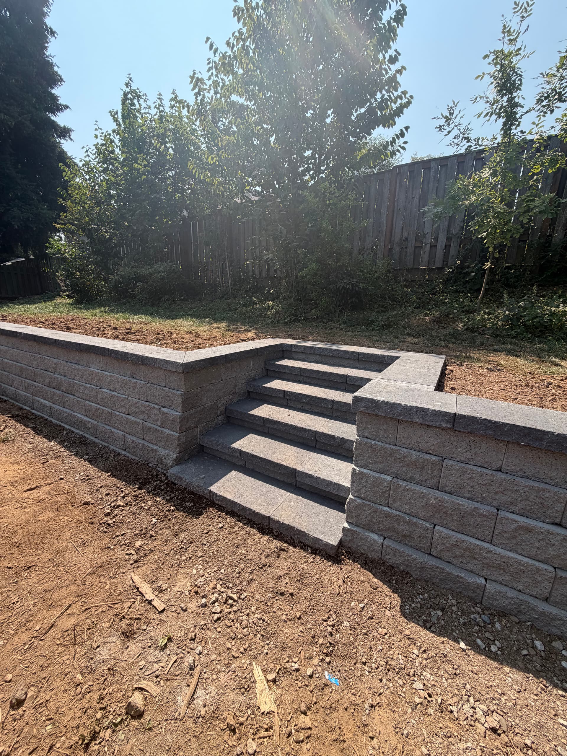 Gallery photos for Retaining Wall with Built-In Steps That Actually Work: Image #1